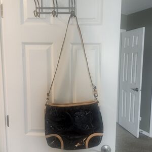 Coach Black and Tan Shoulder Bag